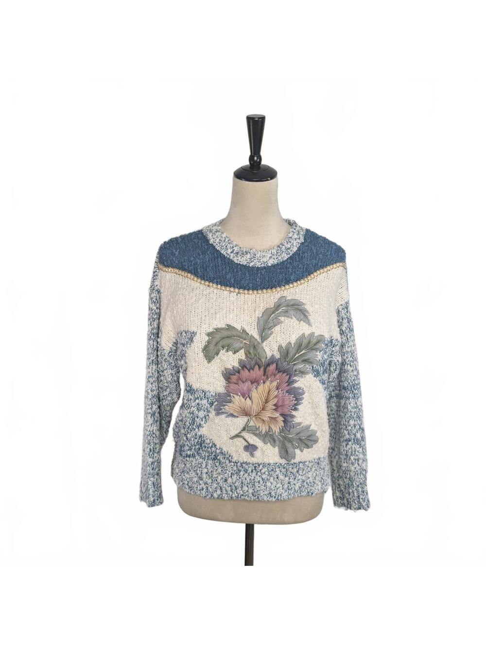 Needles & Yarn M READ 80s 90s Sweater Grandmacore Mallcore Art to Wear Vintage